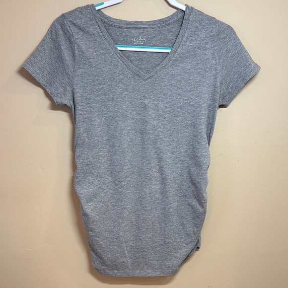 Isabel Maternity by Ingrid & Isabel Tops - Isabel Maternity by Ingrid & Isabel Gray Short Sleeve Tee